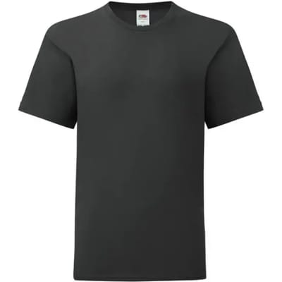 Fruit Of The Loom Kids Iconisch 150 T T-shirt Zwart - 3-4 Años