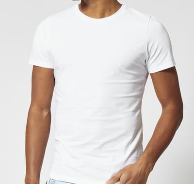 1- pack Beeren T-Shirt - ronde hals - Wit - maat M