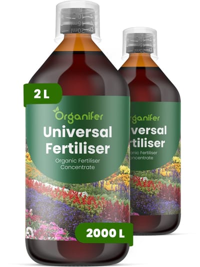 Vloeibare Universele Meststof 2X1 L Voor 2000 L - Npk 3-4-3 - Ondersteunt Een Gelijkmatige Groei - Geschikt Voor Groenten - Sierplanten - Gazon - Kruiden En Fruitplanten - Ideaal Voor Tuinen - Kassen - Potten En Vollegrond - Organifer