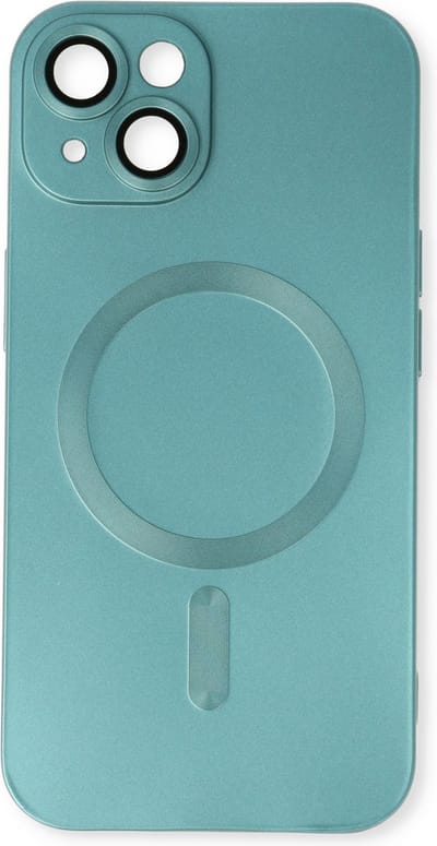 Casemania Hoesje Geschikt voor Apple iPhone 15 Plus - Blauw - Matte Siliconen Back Cover - Geschikt voor Magsafe