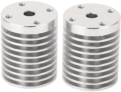 Dailygoods- Koellichaam V6 - Aluminium Koeler - 2 Stuks - Hotend Koellichaamset - 22 mm Buitendiameter - 26 mm Hoogte - Corrosiebestendig