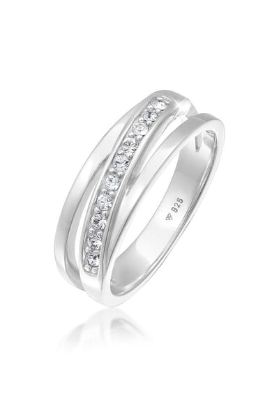 Elli - Ring - Dames Band Elegante met kristallen in 925 sterling zilver - Dames