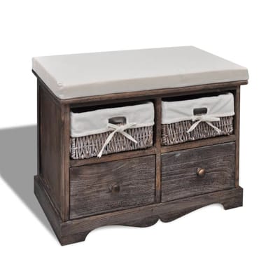 vidaXL - Opbergbank - 62x33x42 - cm - paulowniahout - bruin