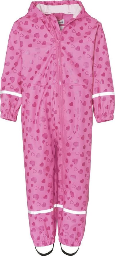 Playshoes - Regenoverall voor meisjes - Hartjes - Roze - maat 86cm