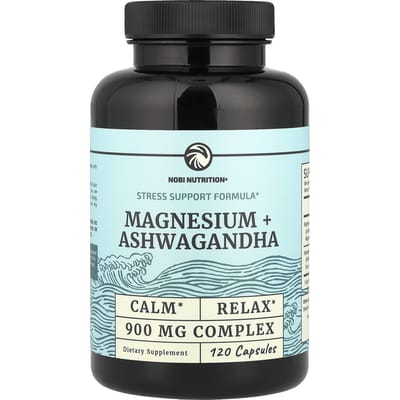 Nobi Nutrition, Magnesium + Ashwagandha, 120 Capsules