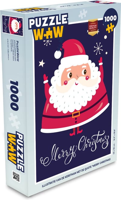 Puzzel Kerstman - Kerst - Quotes - Merry christmas - Sneeuw - Legpuzzel - Puzzel 1000 stukjes volwassenen - Kerst - Cadeau - Kerstcadeau voor mannen, vrouwen en kinderen