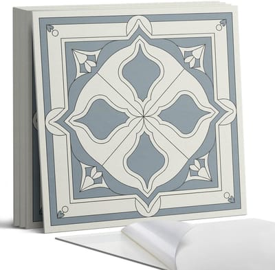 Coloray Wandpanelen Zelfklevend - Bloemenpatroon op tegels Zelfklevende Wandpanelen - 50 cm x 50 cm - Grijs Wandpaneel PVC - 5 stuks - Texturen Wandpanelen Zelfklevend - Wandbord Keuken - Wandpaneel Badkamer