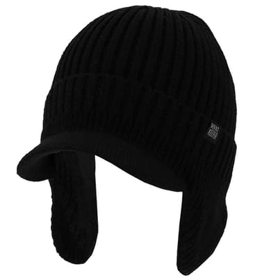 Morethansocks - Gebreide thermo pet heren - One size - muts heren - winterpet heren met oorkleppen - muts heren