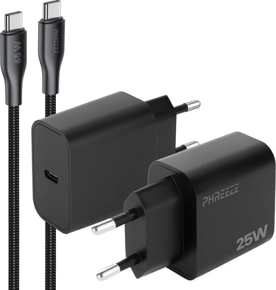 Phreeze usb C oplader 25w - Usb c naar usb c kabel 1 meter - Super fast charger voor smartphone tablet en laptop
