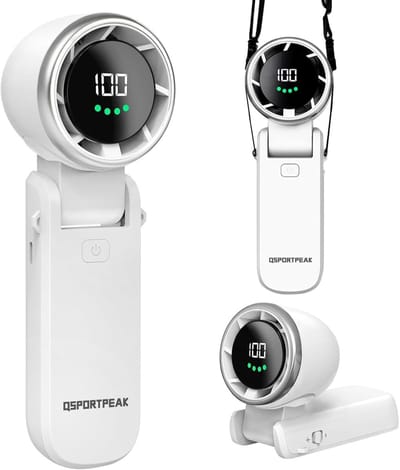 Solvix tafel ventilator geluidloos - Handheld Turbo Fan - Plastic - 5 Snelheden - Oplaadbare 4000mAh - Voor Thuis en Buiten