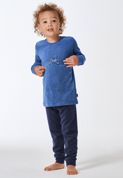 Pyjama lange frottee manchetten vos blauw - Kids Nightwear 92