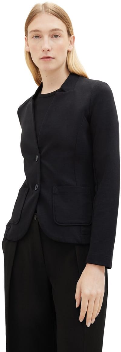 Tom Tailor - Slim fit blazer met ottoman-structuur - Maat XXXL - deep black