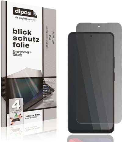 dipos – Matte Privacy Screenprotector geschikt voor INOI A55 Spectre | Anti-Spy Beschermfolie