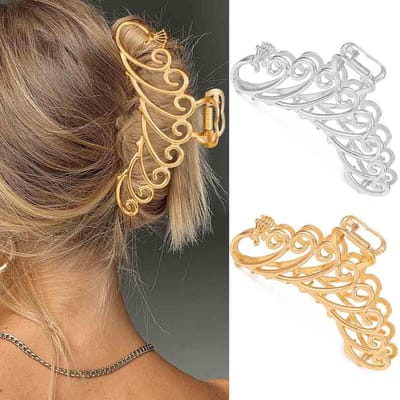 Grote Metalen Haarspeldjes Goud - Antislip Haarclip voor Dames en Meisjes (2 stuks)