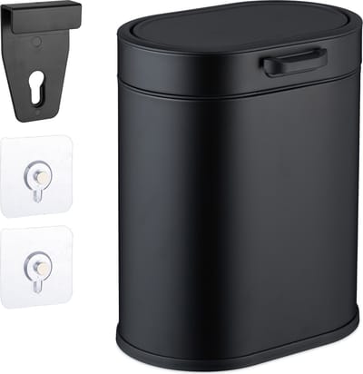 Hangende prullenbak - 5 l - voor keukenkastje - badkamer - zwart