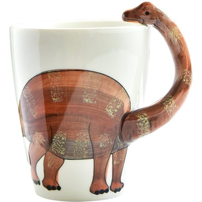 Mug Dinosaure 400 ml Mug Animal Mignon Mug en Céramique Mug de Bureau Mug pour le Petit Déjeuner white