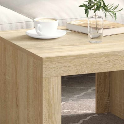 vidaXL - Salontafel - 50x50x35 - cm - bewerkt - hout - sonoma - eikenkleurig
