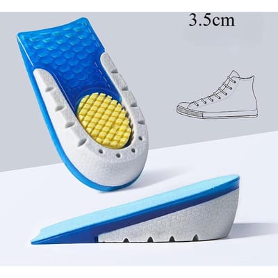 Verhogende Inlegzool TPE Siliconen Gel Verhogend Liften Halve Schoen Pad Voor Mannen Vrouwen Zacht Comfort Binnen Groeiende Hak Zool 3.5cm white