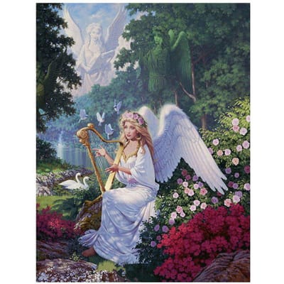 Fée à perles complètes Broderie mosaïque diamant dessin animé Peinture sur toile 20X30CM gray