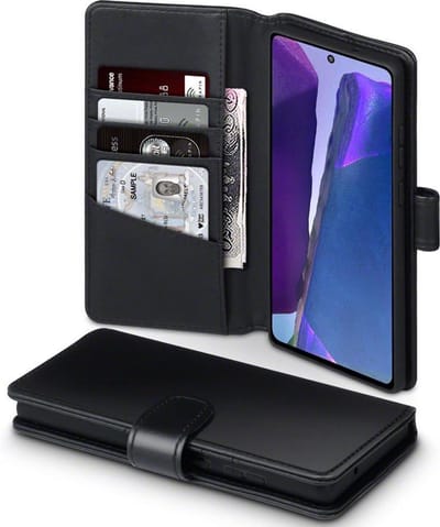 Samsung Galaxy Note 20 Bookcase hoesje - CaseBoutique - Effen Zwart - Leer