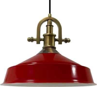 Bamyum Asletl-Marine Hanglamp Industrieel Vintage Ø40 cm, Vintage Lamppendel, Rood Metalen Hanglamp
