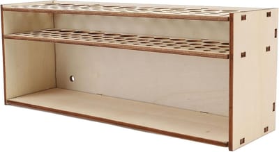 Houten Organizer voor Verfkwasten met 67 Gaten, Ideaal voor Penselen en Potloden, Kunstenaarsaccessoire met Siliconen Ringen