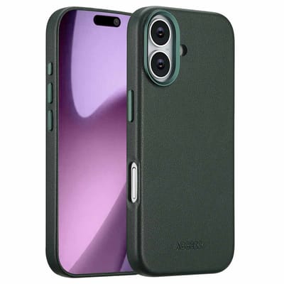 Accezz Hoesje - Geschikt voor iPhone 17 - geschikt voor MagSafe Leather Backcover - Cedar Green