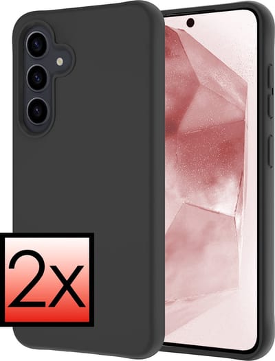 Hoesje - 2 Stuks - Geschikt voor Samsung Galaxy A55 - Sterk & Shockproof - Case Siliconen - Back Cover - Telefoon Hoes - Zwart