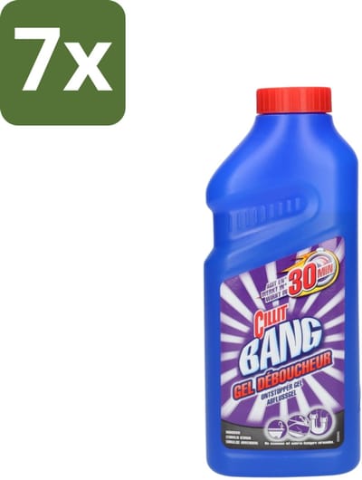 Cillit Bang - Gel Ontstopper - Voor Keuken, Badkamer en Toilet - Werkt in 30 Minuten - Bulkverpakking - 7 stuks