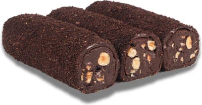 Browni Hazelnootcreme Turks Fruit (Handgemaakt glutenvrij ) 250 gr - Browni Findikli kremali sarma Turk Lokum ( El Yapimi Glutensiz ) 250 gr - Browni Hazelnut creme wrapped Turkish Delight ( Handmade Gluten free ) 250 gr