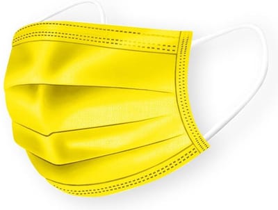 Geel Wegwerp Mondmaskers | 50 Gekleurde Mondkapjes | Gele Mondkapjes |  3 Laags | Hoogste Kwaliteitsgarantie