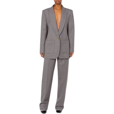 Moschino Gold Button Oversized Jacket Grey Maat: 48 | Outlet | Dames | Grijs