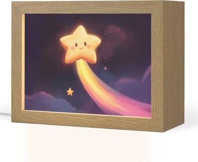 Nachtlampje 20x15 cm - Kinder lampje - Ster - Gezichtje - Lichtgevend - Tafellamp kinderkamer - Slaapkamer lamp - Bedlamp kinderen - Kinderlampje stopcontact - Wandlamp babykamer - Nachtlampjes