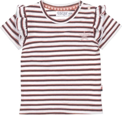 Dirkje Meisjes baby kleding Gestreepte Tshirt White - 56