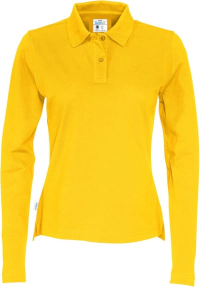 Cottover POLO PIQUE LONG SLEEVE LADY - GOTS GECERTIFICEERD 141017 - Geel - XS