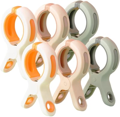 Handdoek klem 9 stuks - Strand handdoek klem - Grote afmetingen, plastic stevige strandstoel - Handdoeken voorkomen weggeblazen door de wind, duurzaam - Large winddichte katoen klem - Plastic spoorloze anti-slip drogen kleding klem