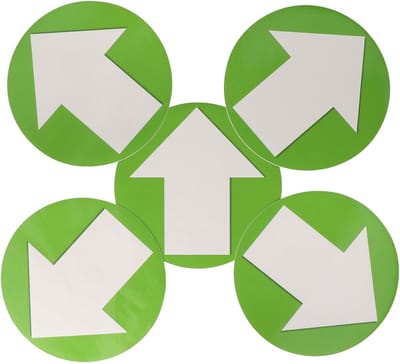 10x Accent pijl sticker groen - 14,8 cm - pijl stickertjes