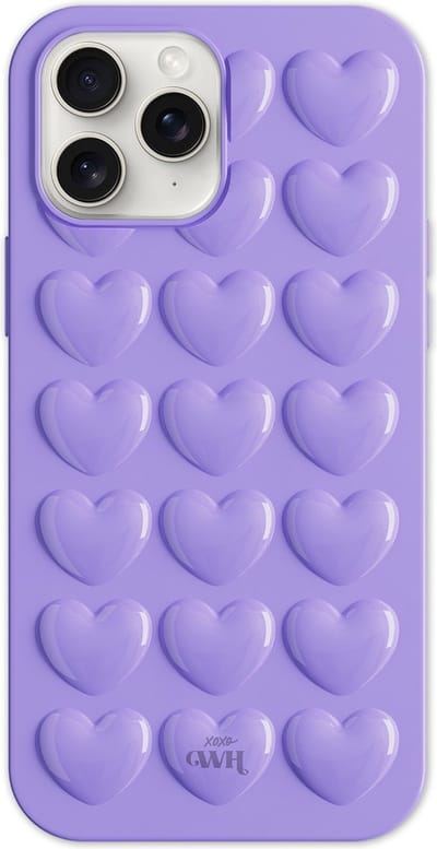 xoxo Wildhearts Heartbreaker Purple telefoonhoesje - Geschikt voor iPhone 11 Pro Max - Heart case - Hoesje met hartjes patroon - Case met hart - verstevigde backcover - Paars