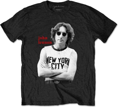John Lennon - New York City B&W Heren T-shirt - XL - Zwart