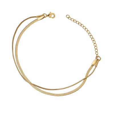 Planet Pink - Armband dubbel snake goud - Stainless Steel - Roestvrij Staal rvs - Waterproof