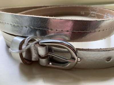 DSTRCT -leren riempje -zilver- maat 95- 2 cm breed