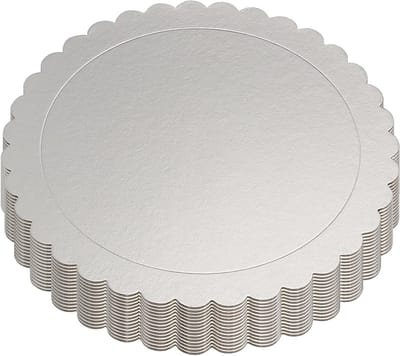 15 Stuks 12 Inch Ronde Taartbodems, 2mm Dikke Scalloped Kartonnen Basis voor Taarten, Ideaal voor Feesten en Bruiloften, Taartdecoratie en Presentatie