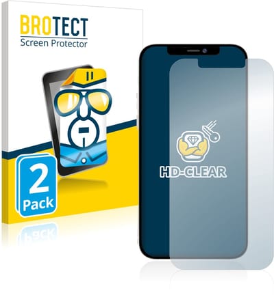 BROTECT - Screenprotector voor Apple iPhone 12 Pro Max - Folie Beschermfolie transparant 2 Stuks
