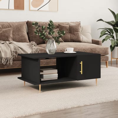 vidaXL Salontafel 90x50x40 cm bewerkt hout zwart