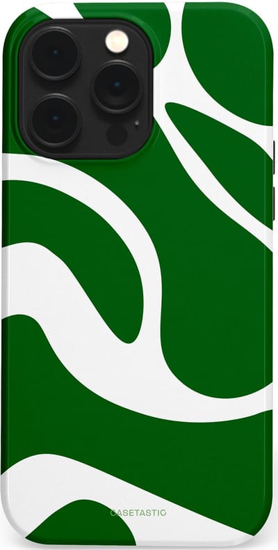 Casetastic Hoesje Geschikt voor Apple iPhone 14 Pro Max Magsafe - Stijlvolle Beschermende Duo-layer Case - Groene Golven