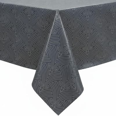 Protecttable - Rond Tafelzeil Lijnenspel Grijs ⌀138cm - Tafelkleed Afwasbaar - Kunststof