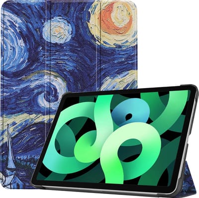 Hoes - Geschikt voor Apple iPad Air 5 (2022) - 10.9 inch - 5e Generatie - M1 - Dun & Stevig - Trifold Bookcase - Hard Cover - Hardcover Book Case - Tablet Hoesje - Sterrenhemel