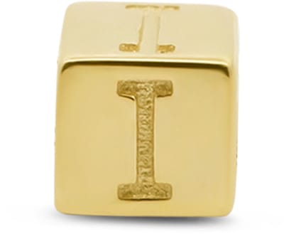New Bling 9NBG-912I Gouden Kubus met Letter I - 3,8mm - hanger - 14 Karaat - Goud