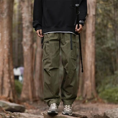 Werkbroek Heren Lente en Herfst Losse Rechte Katoen Grote Maat Grote Zak Zwart Casual Broek 3XL black