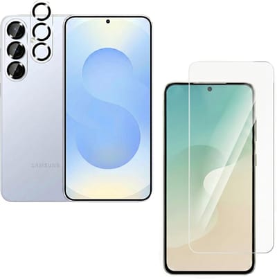 Casemania Set van Glas Screenprotector en Camera Lens Shield Geschikt voor Samsung Galaxy S26 - Gehard Glas Screenprotector en Camera Lens Protector Shield - Volledig Bescherming Set